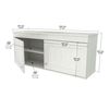 Inval Buffet Cabinet 47.2 in. W x 19.69 in. H x 13.54 in. D in Washed Oak Wall Mounted 2-Door GCS-149